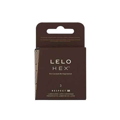 LELO HEX Respect XL Lubricated Latex Condoms 3-Pack