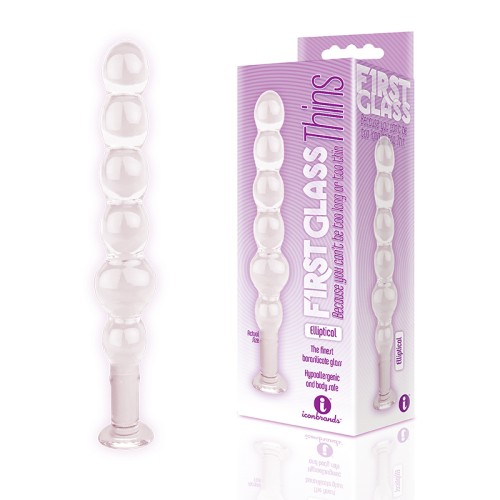 9's Glass Thins Elliptical Glass Plug for Stimulation