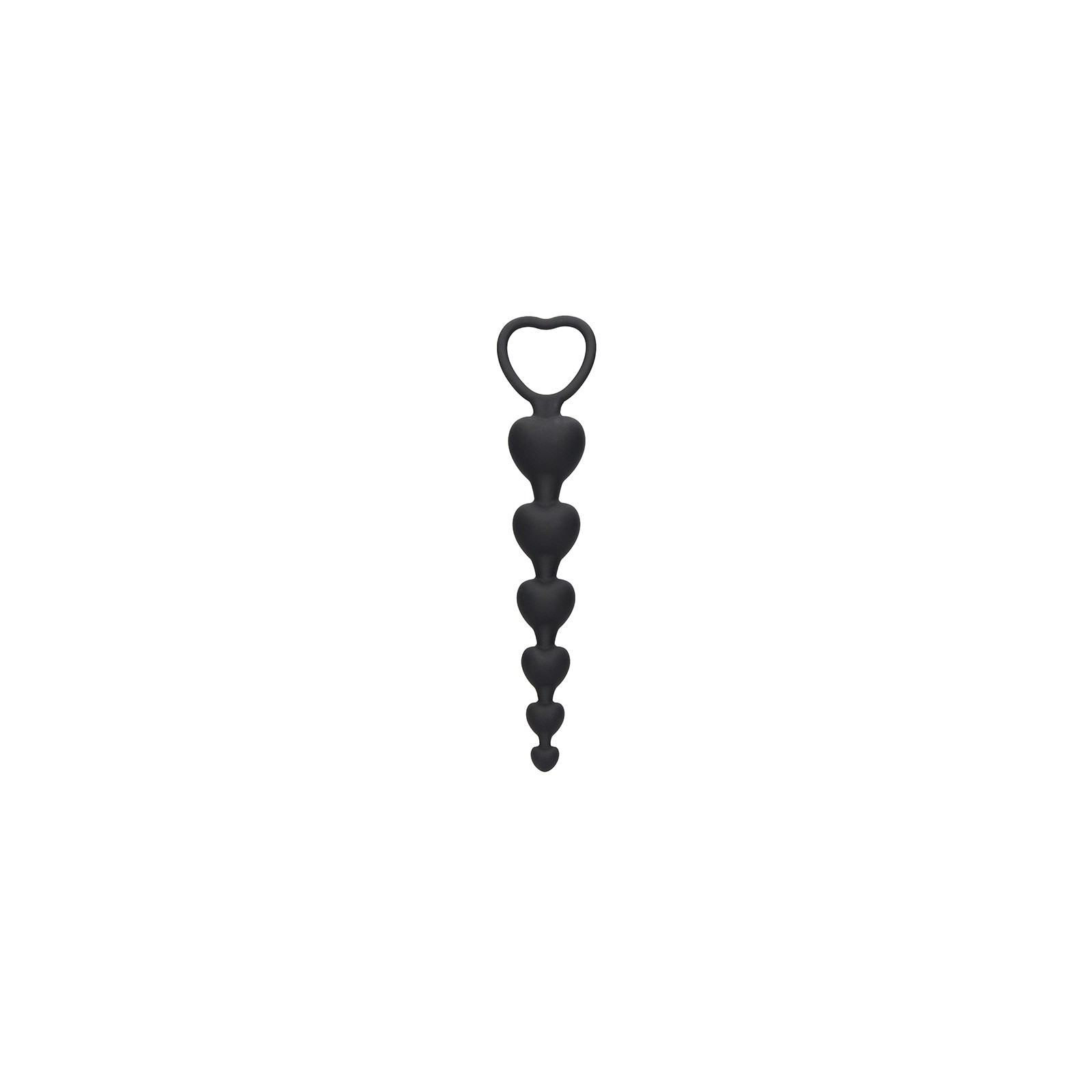 Ouch! Silicone Black Heart Anal Beads