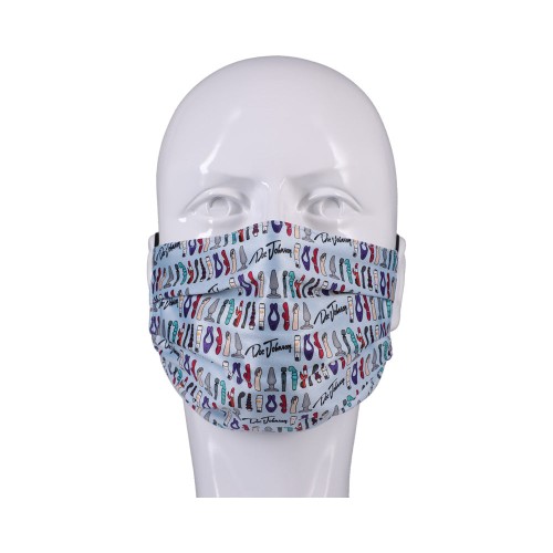 Mascarilla Reversible Ajustable DJ Patrón de Juguetes Azul