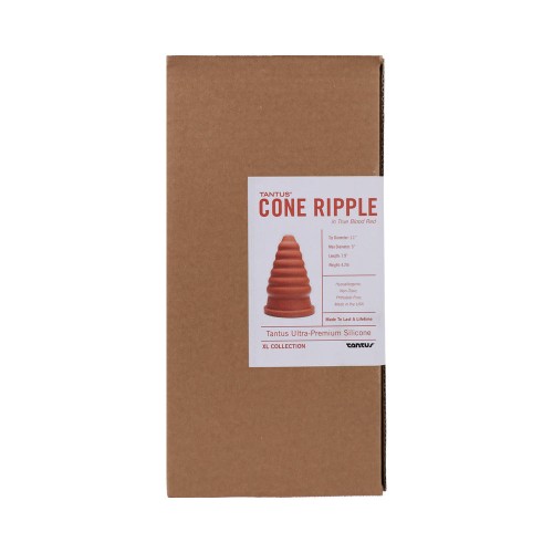 Dildo Cone Ripple Ruby de Tantus (Caja)