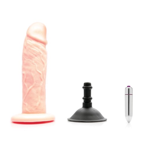 Tantus Sam O2 Vibrating Dual Density Dildo Kit Warm Ivory