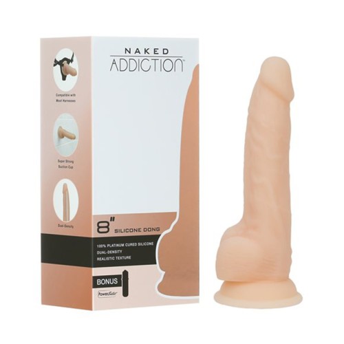 Naked Addiction Dual-Density Dildo 8in Vanilla - Ultimate Realism