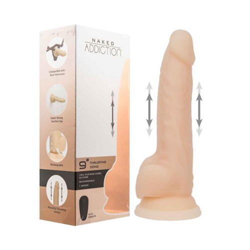 Dildo Recargable a Control Remoto 9 in. Naked Addiction - Beige