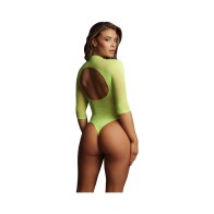 Le Desir Bliss Short Sleeve Fishnet Teddy Green