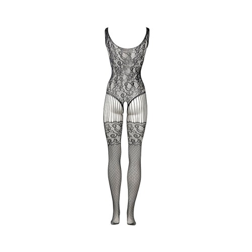 Le Desir Lace and Fishnet Bodystocking Black O/S