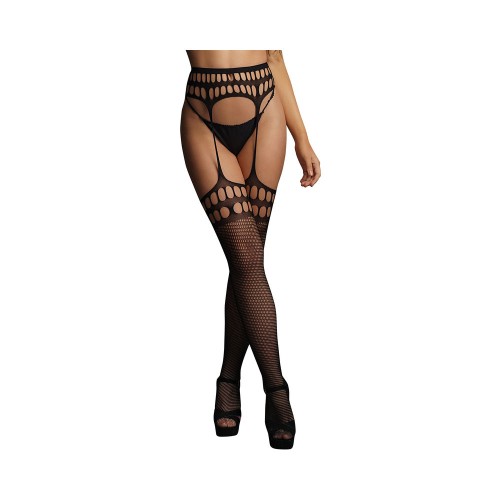 Le Desir Open Design Garter Belt Stockings