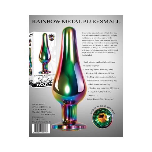 Evolved Rainbow Metal Anal Plug Small