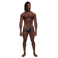 Male Power Fetish Vulcan Cage Shorts Black