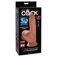 King Cock Plus Triple Density Dildo with Balls - 7 Inches