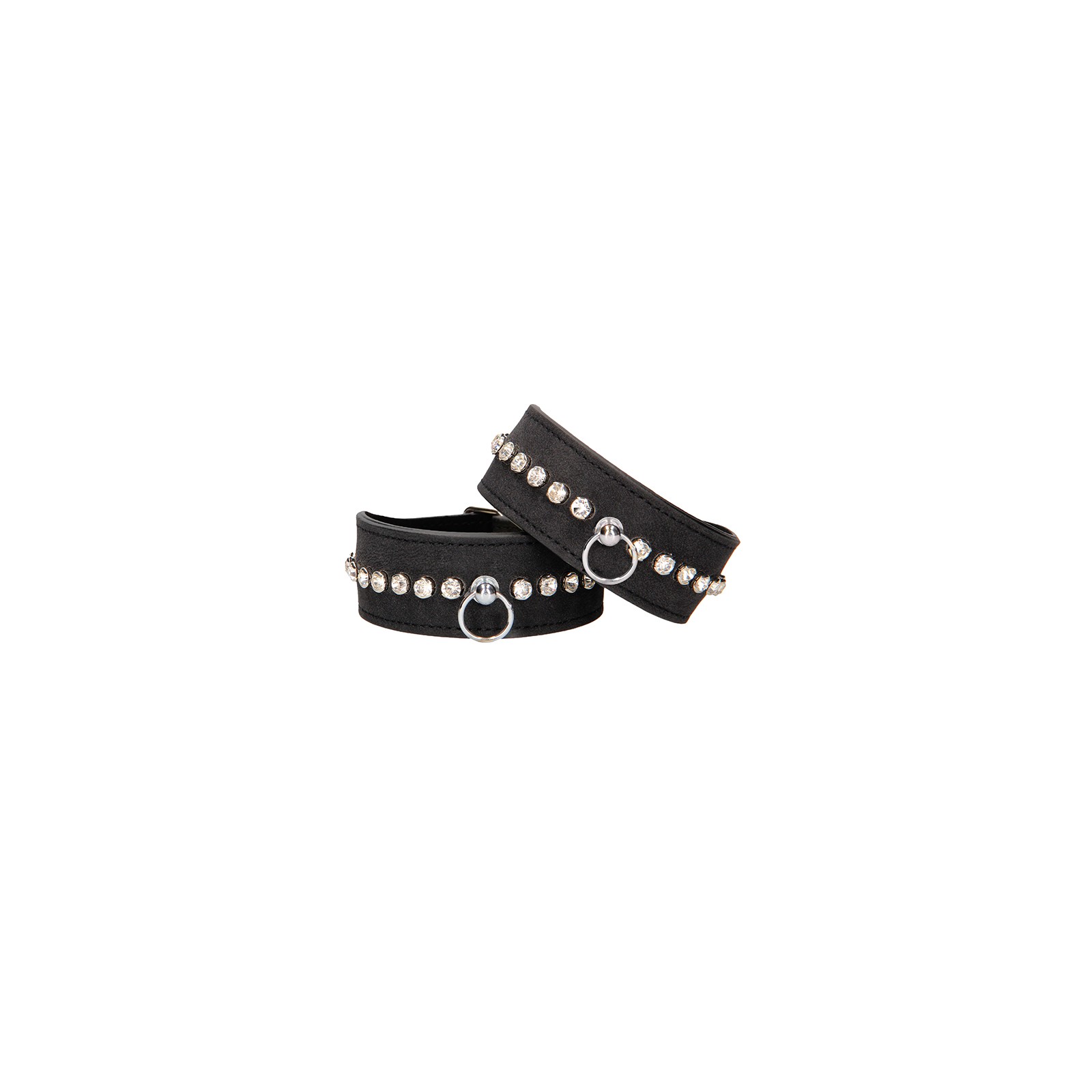 Diamond Studded Faux Leather Wrist Cuffs