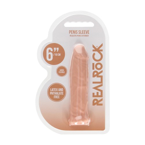 Extensor de Pene Realista RealRock Beige de 6 in.