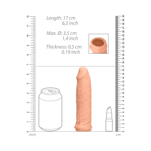 RealRock Realistic Penis Sleeve Extender Beige 6 in.