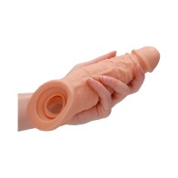 RealRock 9 inch Realistic Penis Sleeve Extender Beige