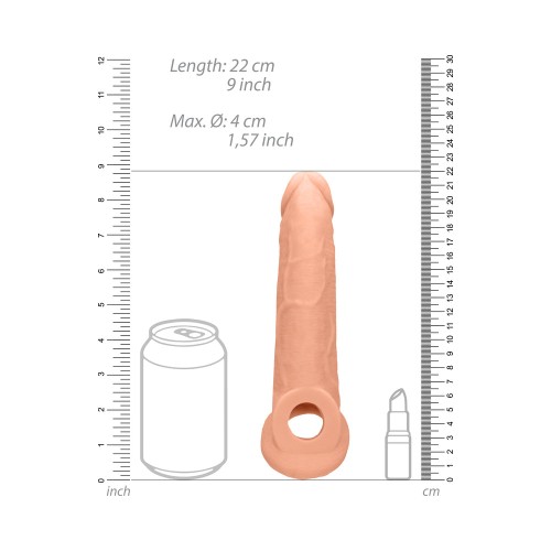 RealRock 9 inch Realistic Penis Sleeve Extender Beige