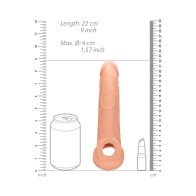 RealRock 9 inch Realistic Penis Sleeve Extender Beige