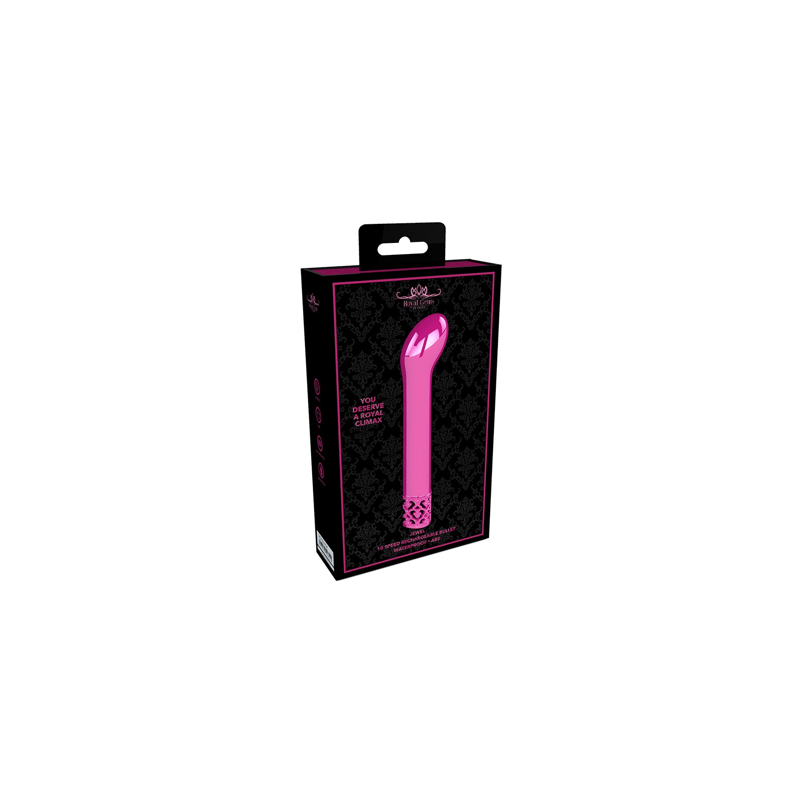 Royal Gems Jewel Curved Bullet Vibrator Pink