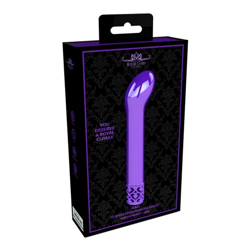 Royal Gems Jewel Rechargeable Curved Bullet Vibrator Purple