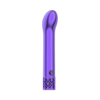 Royal Gems Jewel Rechargeable Curved Bullet Vibrator Purple