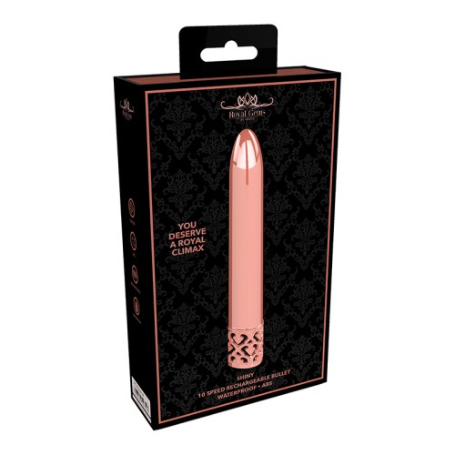 Royal Gems Shiny Rechargeable Bullet Vibrator Rose Gold