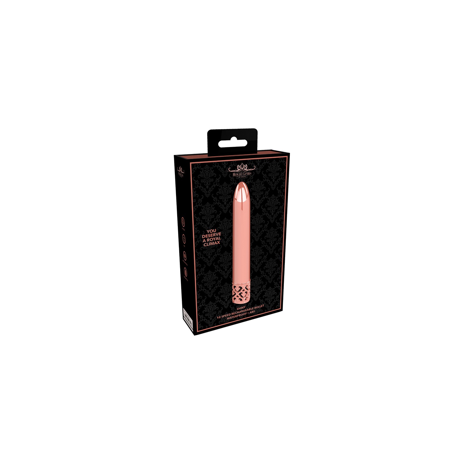 Vibrador Bala Recargable ABS Brillante Royal Gems Oro Rosa