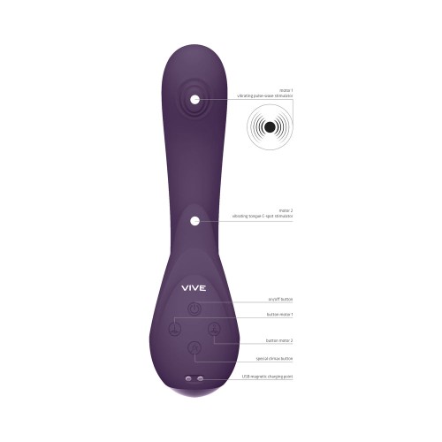 Vibrador G-Spot Recargable VIVE MIKI Púrpura