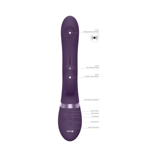 VIVE RINI Triple Motor Rabbit Vibrator with Rechargeable Battery