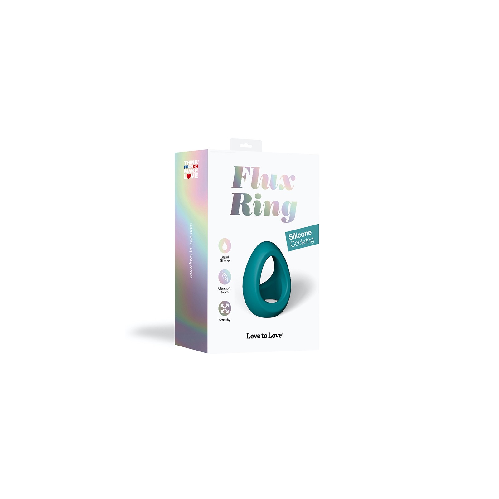 Love to Love Flux Ring Silicone Cock & Ball Ring Teal Me