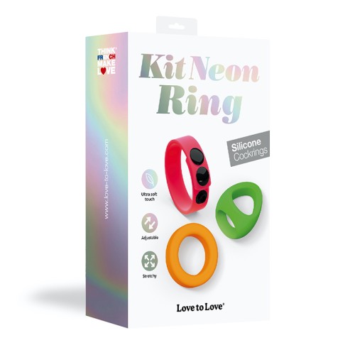 Love to Love Neon Ring Silicone Cockring Set