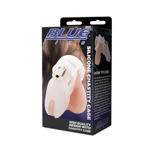 Blue Line Silicone Chastity Cock Cage