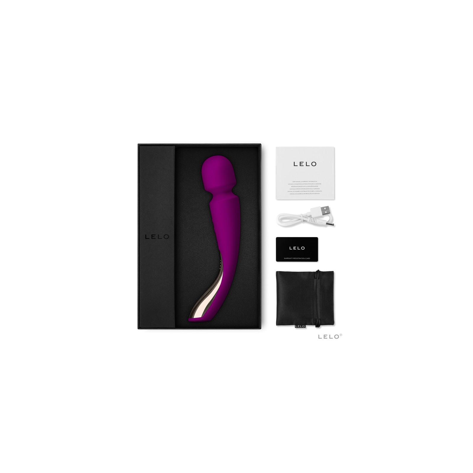 LELO SMART WAND 2 Medium Vibrator - Deep Rose