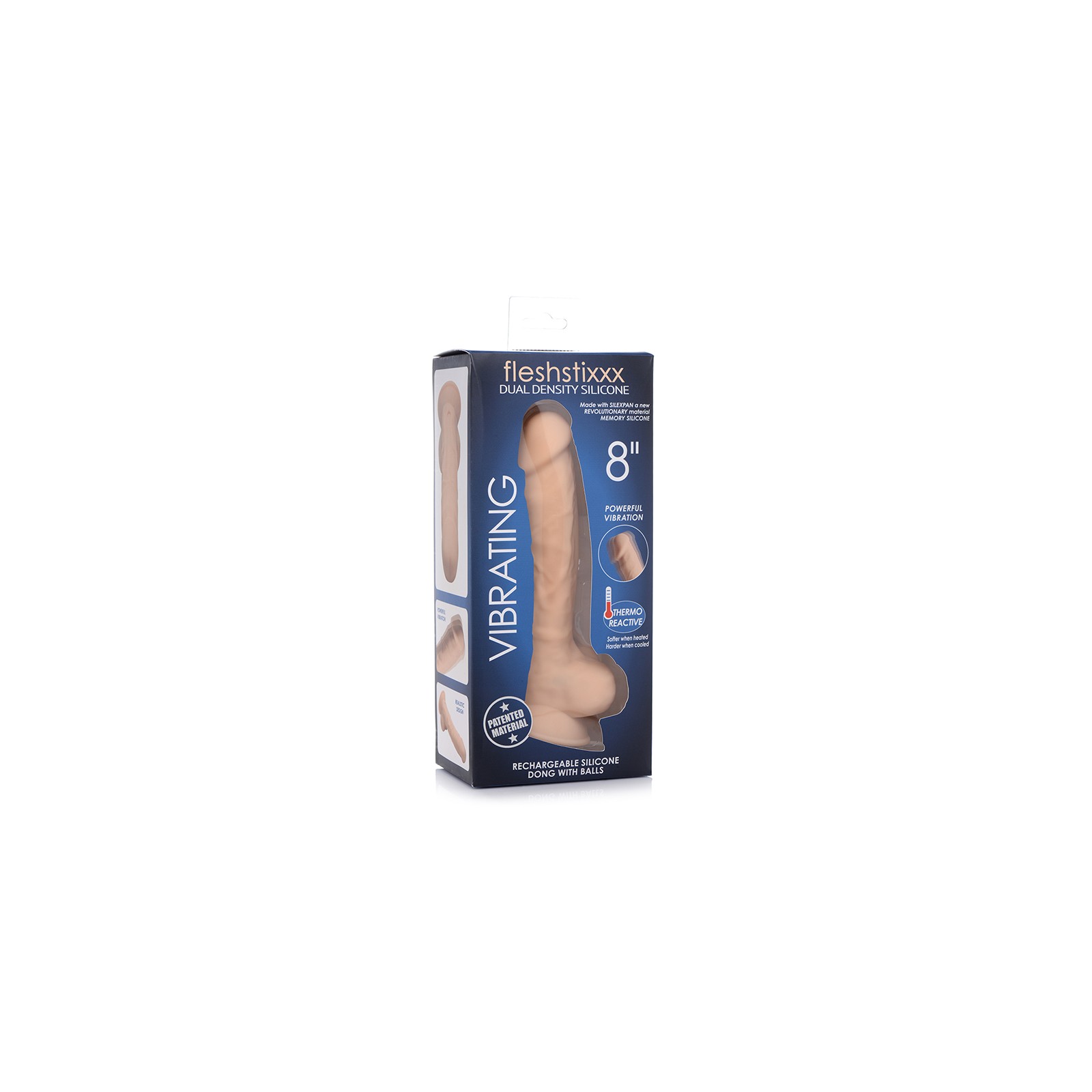 Dildo Recargable Curve Toys FLESHSTIXXX Beige 8 in.