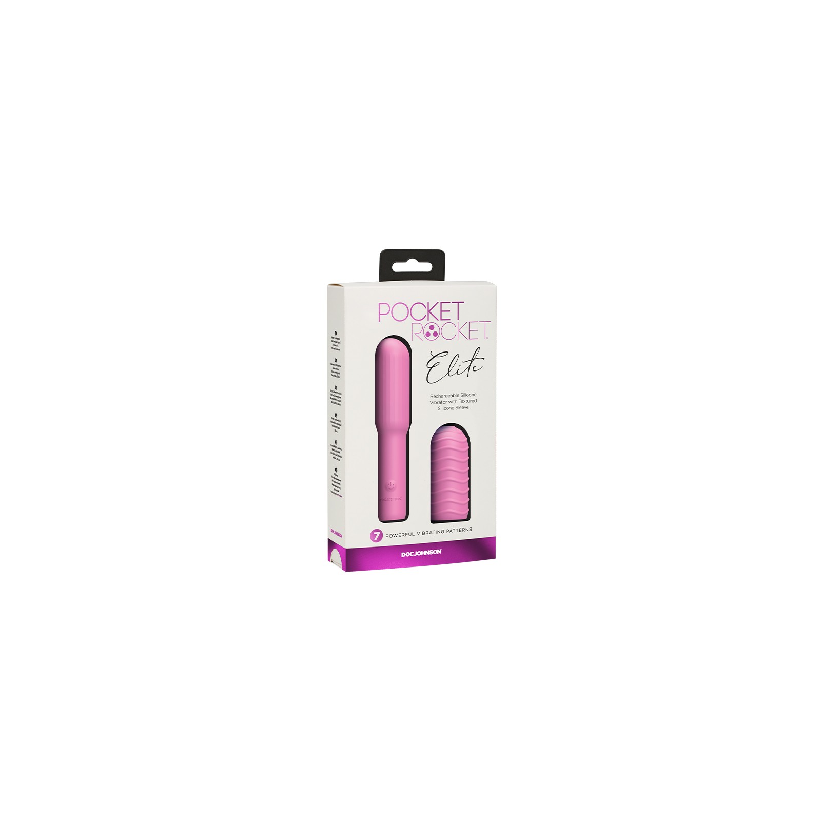 Pocket Rocket Elite Bala Recargable con Manga Removible Rosa