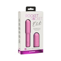 Pocket Rocket Elite Bala Recargable con Manga Removible Rosa