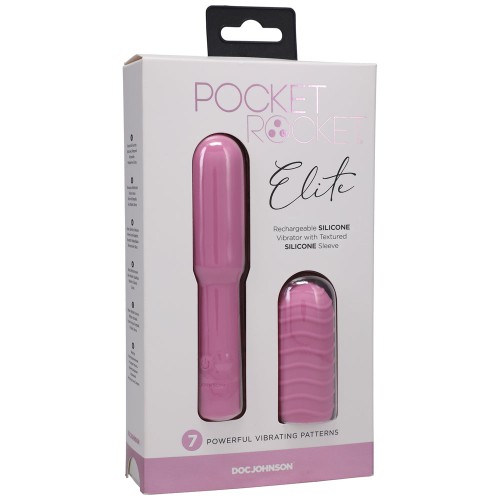 Pocket Rocket Elite Rechargeable Bullet with Removable Sleeve Pink