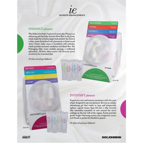 Intimate Enhancements Intensify Pleasure Fishbowl Display 100 pcs