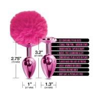 NIXIE Metal Butt Plug Set Pom Pom Jewel Pink