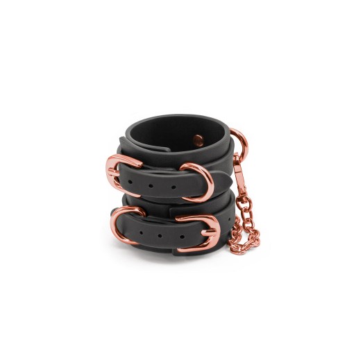 Bondage Couture Wrist Cuffs Black - Exquisite Design for Pleasure