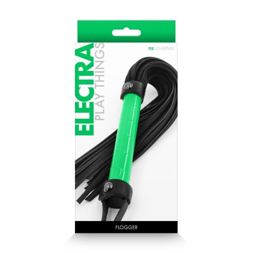 Electra Flogger in Green for BDSM Play