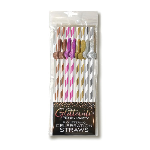 Glitterati Penis Party Celebration Straws 8-Pack