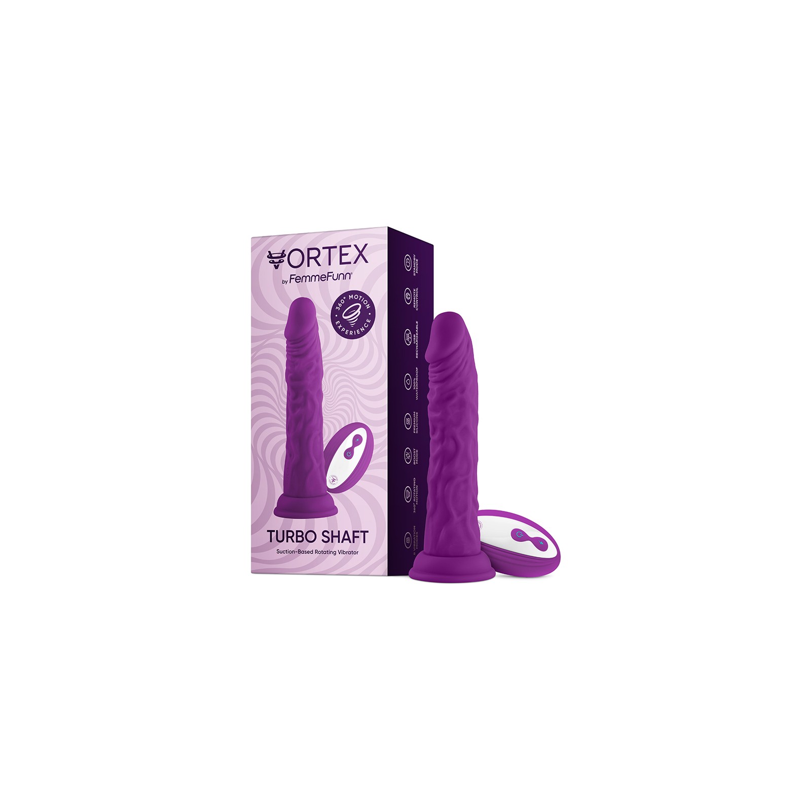 FemmeFunn Vortex Turbo Shaft 8 in. Vibrating Dildo Purple