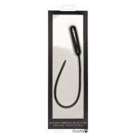 Ouch! Extra Long Silicone Vibrating Urethral Sounding Plug - Black