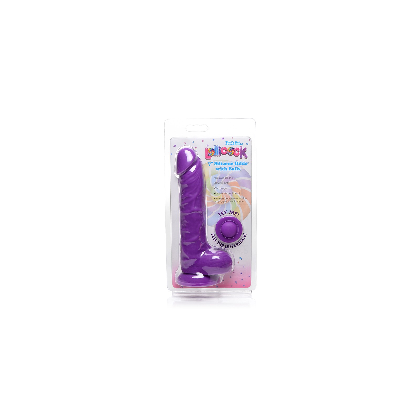 Curve Toys Lollicock 7 in Silicone Dildo with Balls & Suction Cup