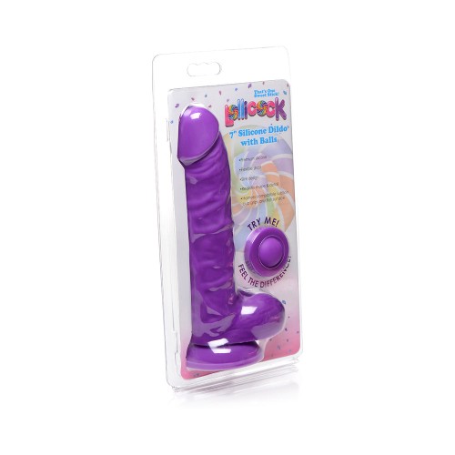 Curve Toys Lollicock 7 in Silicone Dildo with Balls & Suction Cup