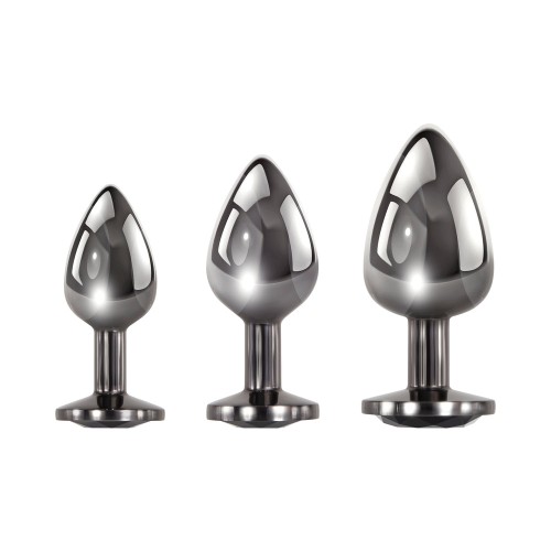 Evolved Black Gem Anal Plug 3-Piece Set - Explore Backdoor Pleasure