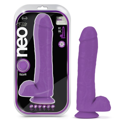 Dildo de Silicona de Densidad Dual Neo Elite 11 Pulgadas Morado Neón