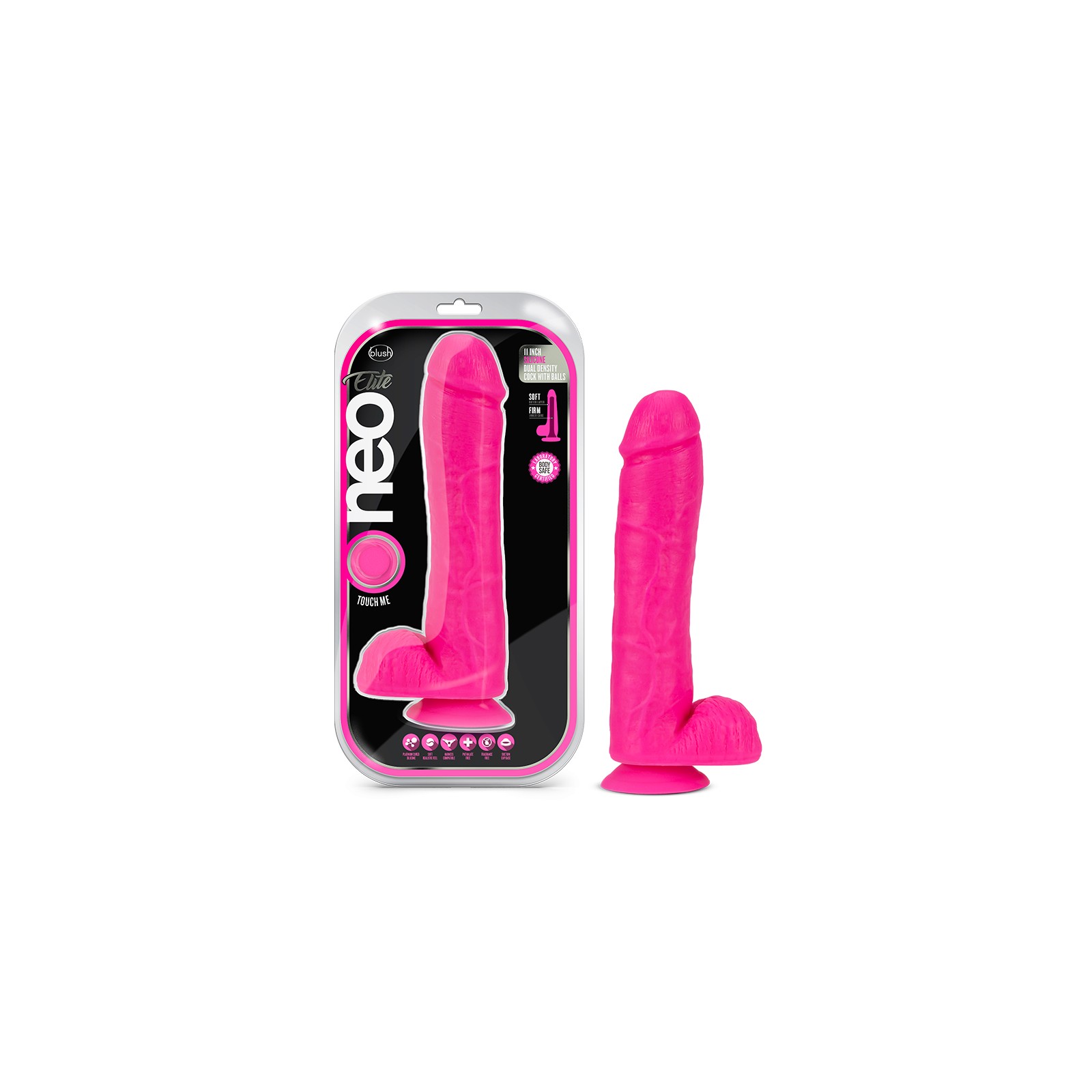 Dildo Doble Densidad Neo Elite 11 in. con Testículos