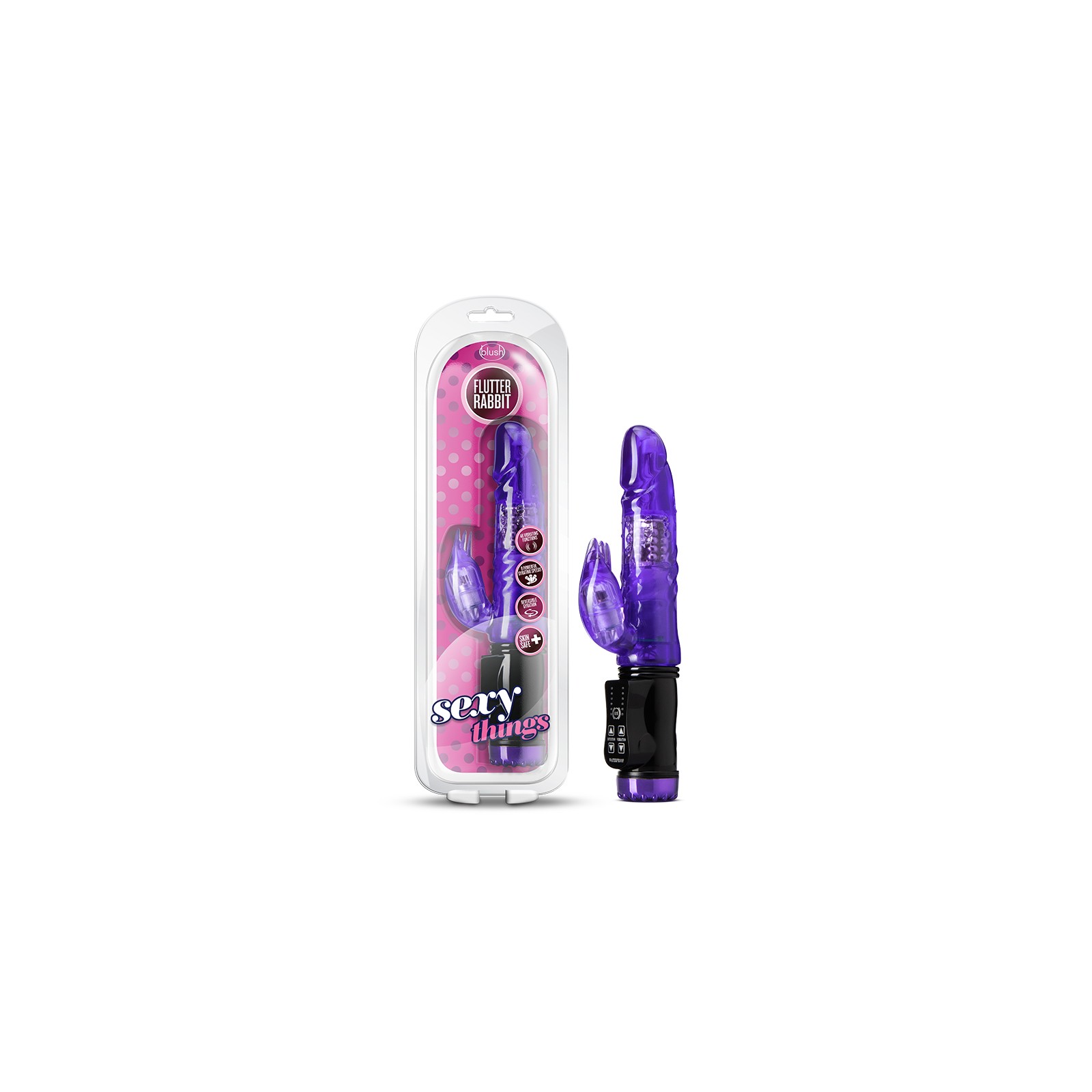 Vibrador Conejito Flutter de Doble Estimulación Púrpura