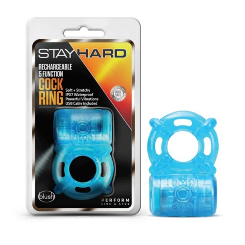 Stay Hard Anillo Vibrador Recargable Azul