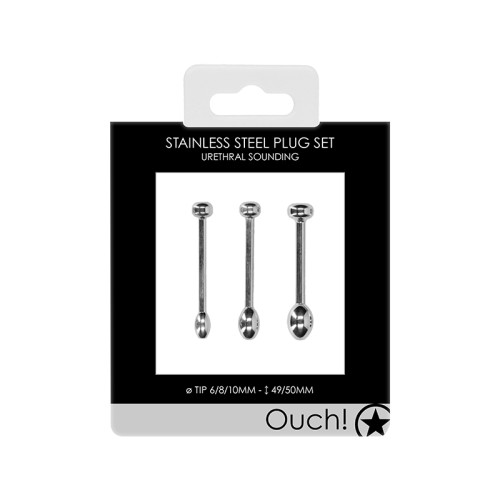 Ouch! Set de Plugs Uretrales de Acero Inoxidable